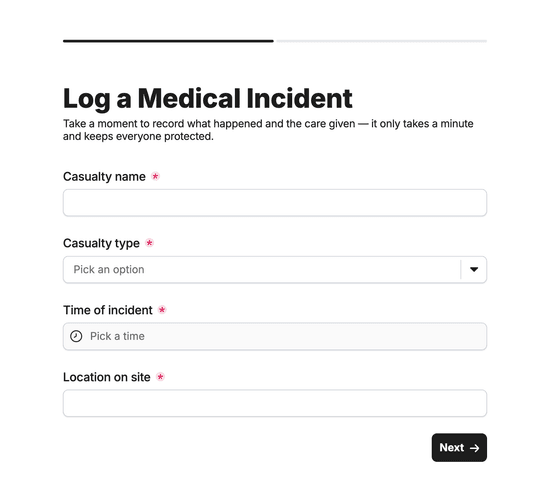 Event Medical Incident Report Form