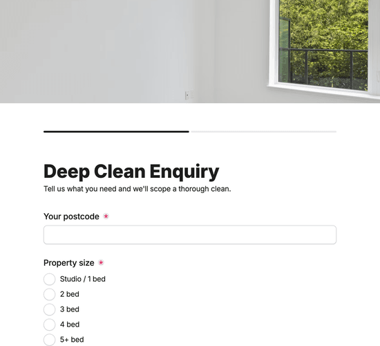 Deep Clean Enquiry Form