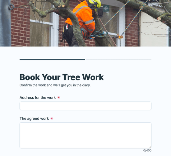 Tree Work Booking Form