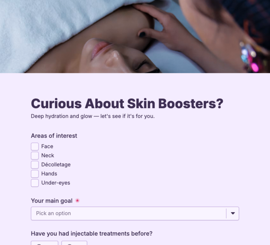 Skin Booster Treatment Inquiry Form