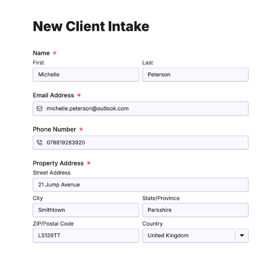 Client Intake Form