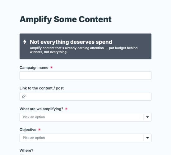 Campaign Amplification Request Form