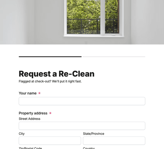 Deposit-Back Re-Clean Request Form