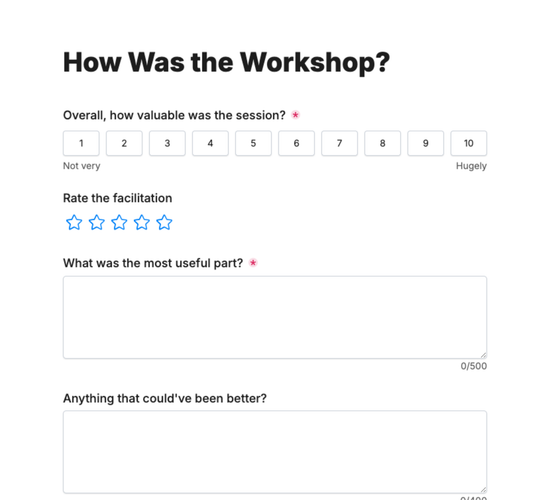 Brand Workshop Feedback Form
