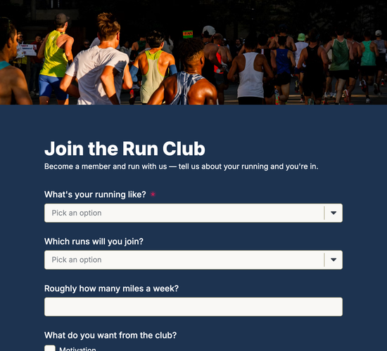 Run Club Membership Form