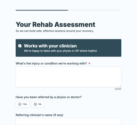 Clinical & Rehab Pilates Referral Intake Form