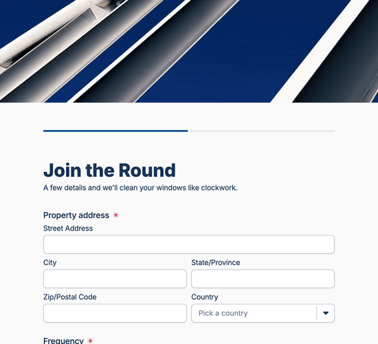 Regular Window Cleaning Sign-Up Form