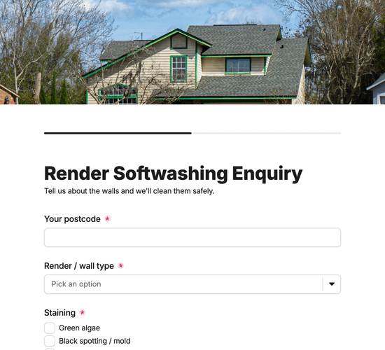 Render & Wall Softwashing Enquiry Form