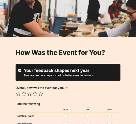 Trader Post-Event Feedback Form