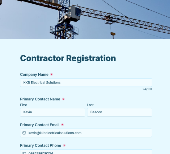 Contractor Registration Form