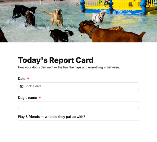 Daily Report Card & Collection Form