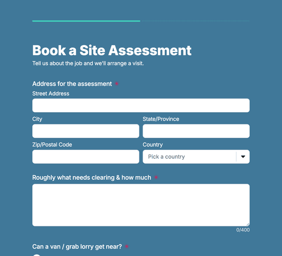 Garden Clearance Site Assessment Form
