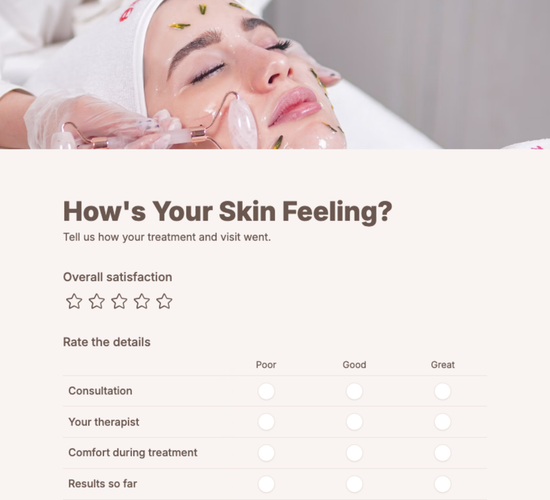 Skin Clinic Feedback Form