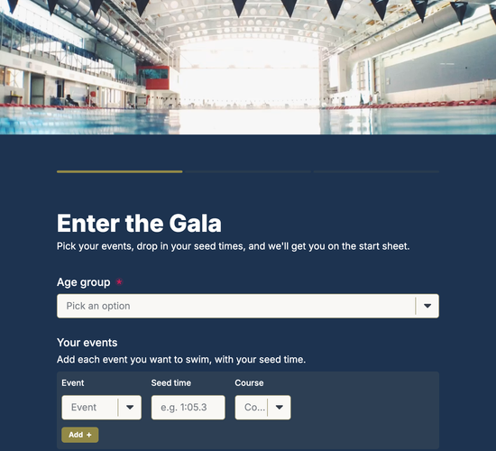 Swim Meet & Gala Entry Form