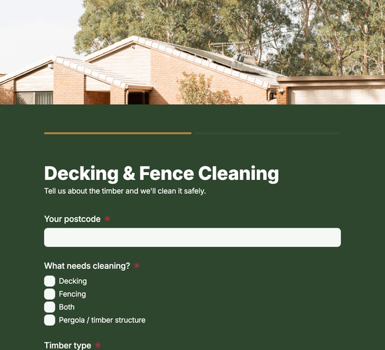 Decking & Fence Cleaning Enquiry Form