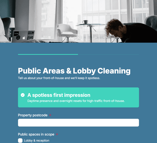 Public Areas & Lobby Cleaning Enquiry Form