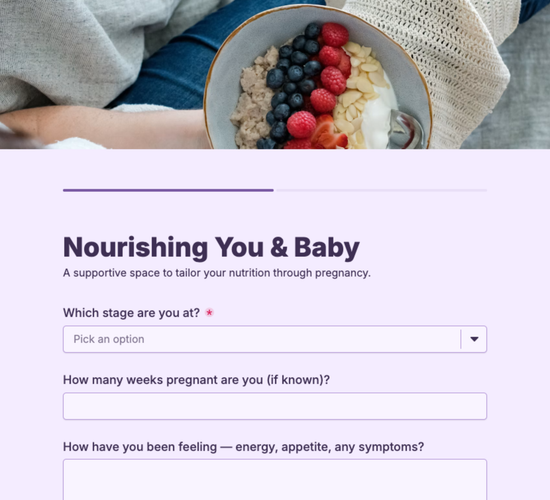 Prenatal Nutrition Intake Form