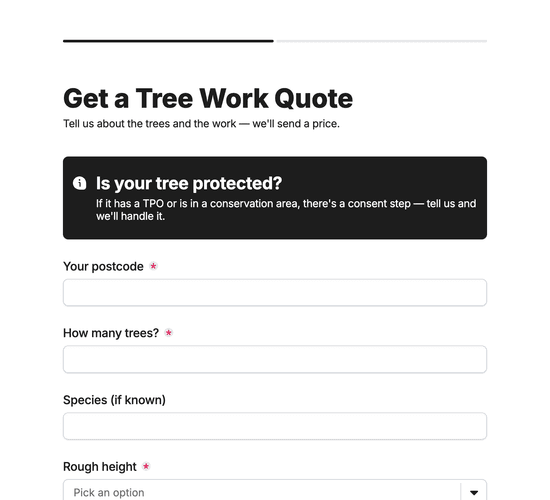 Tree Survey & Quote Request Form