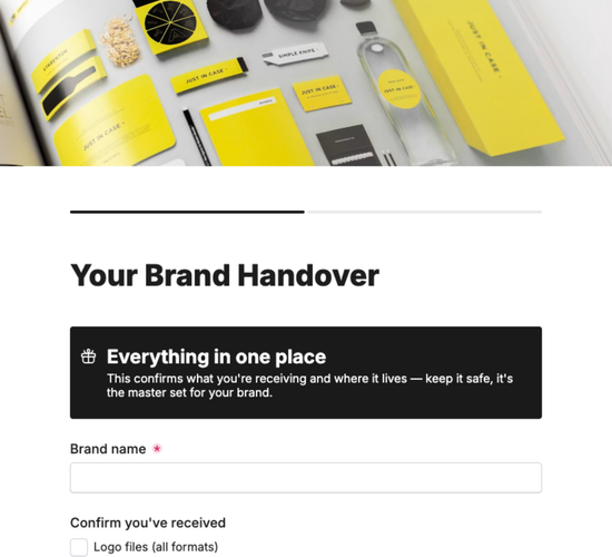 Brand Asset & Guidelines Handover Form