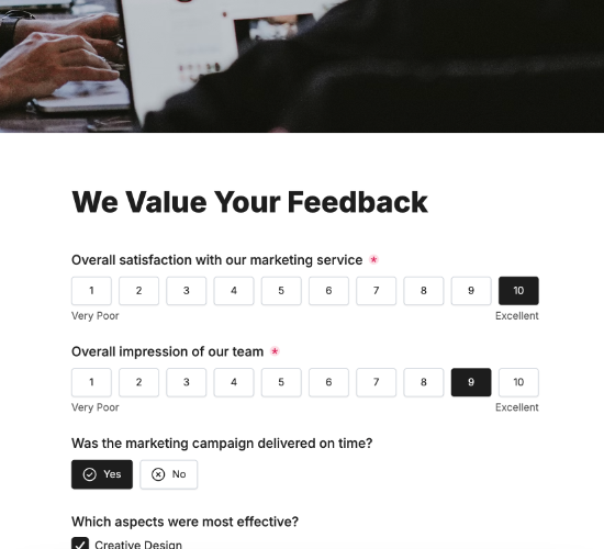 Marketing Feedback Form