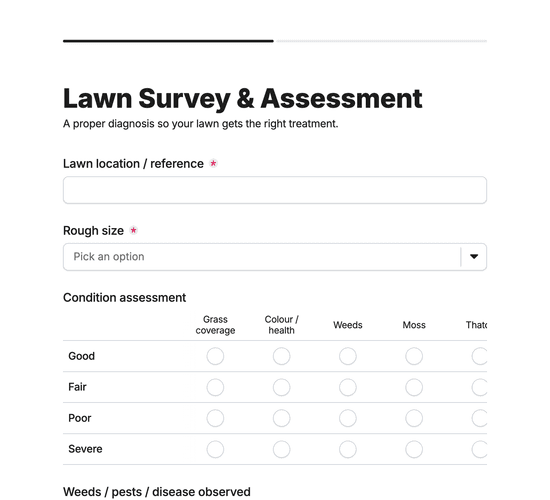 Lawn Survey & Assessment Form