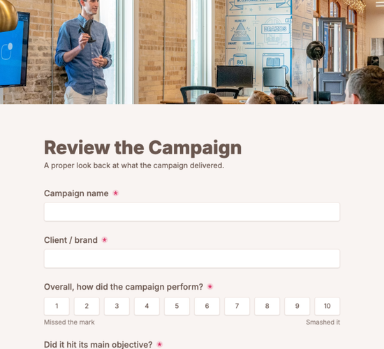 Post-Campaign Review Form