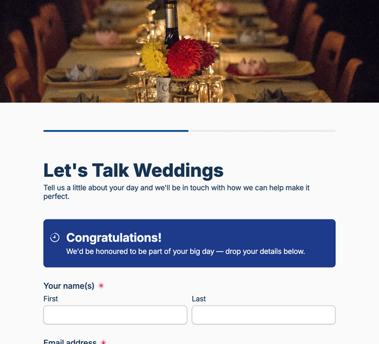 Wedding Enquiry Form